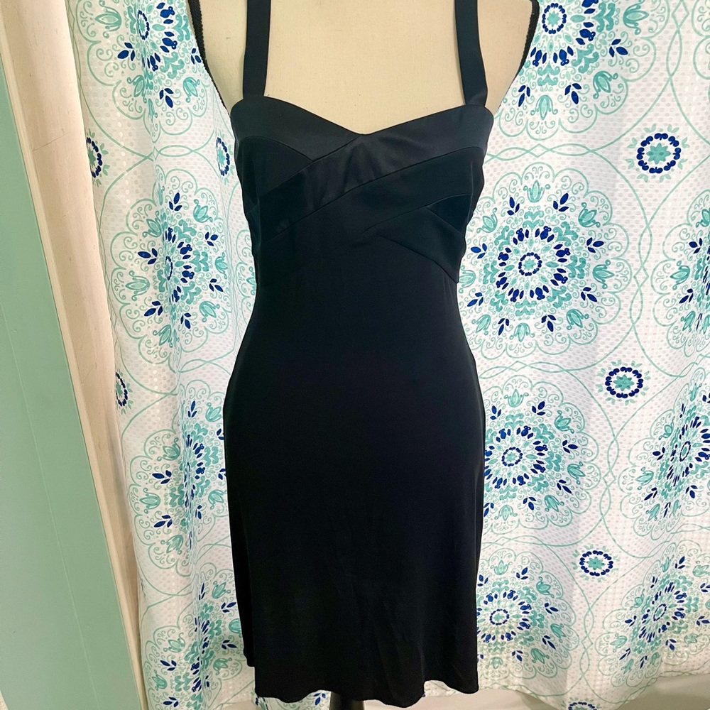 Giorgio Armani blue satin and stretchy dress